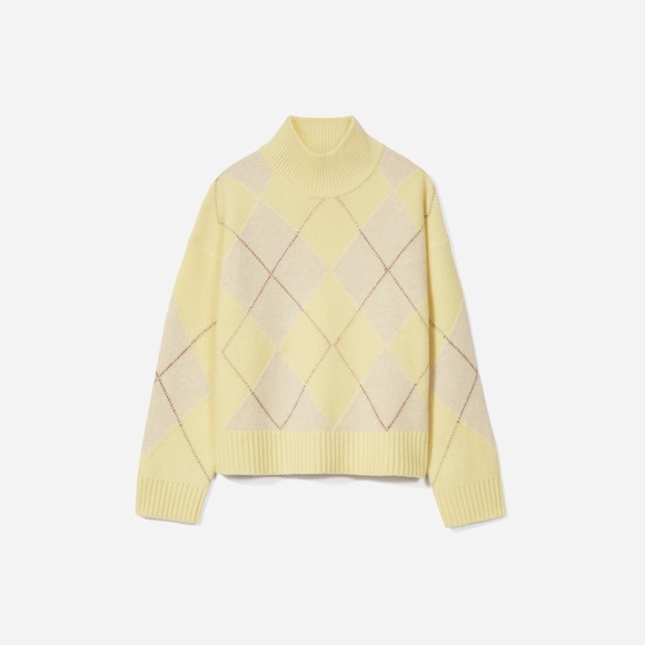 Everlane Sweaters - Everlane The Felted Merino Argyle Mockneck Sweater